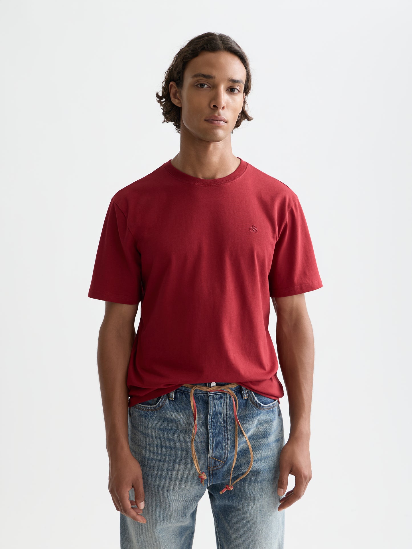 Lavender טי שירט קצרה לגברים Seasonal Core Chest Logo SCOTCH & SODA