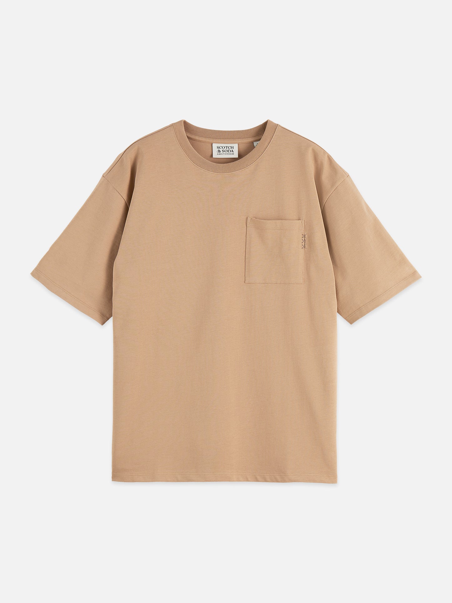 Tan טי שירט לגברים Seasonal Core 3 Crosses SCOTCH & SODA
