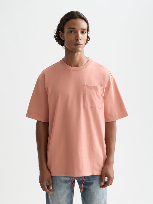 Lavender SEASONAL CORE 3 CROSSES CHEST POCKET LOOSE T-SHIRT טי שירט קצרה SCOTCH & SODA