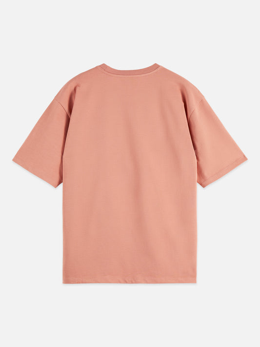 Dark Salmon SEASONAL CORE 3 CROSSES CHEST POCKET LOOSE T-SHIRT טי שירט קצרה SCOTCH & SODA