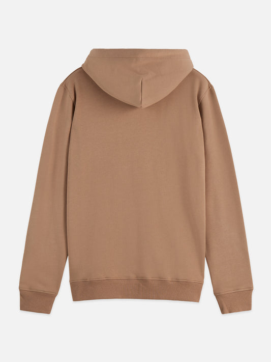 Rosy Brown SEASONAL CORE LOGO BADGE REGULAR-FIT HOODIE קפוצ'ון SCOTCH & SODA