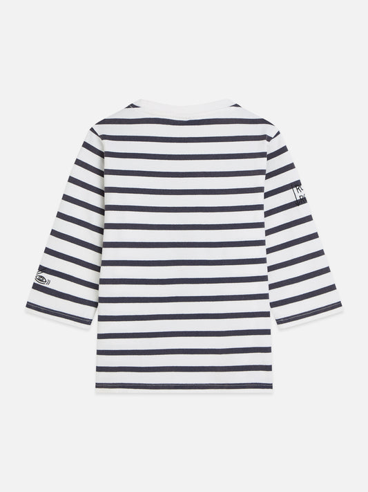 White Smoke טי שירט ארוכה לילדים Basquiat Breton Stripe SCOTCH & SODA