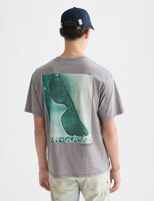 Lavender טי שירט Basquiat לגברים עם הדפס קדמי ואחורי SCOTCH & SODA