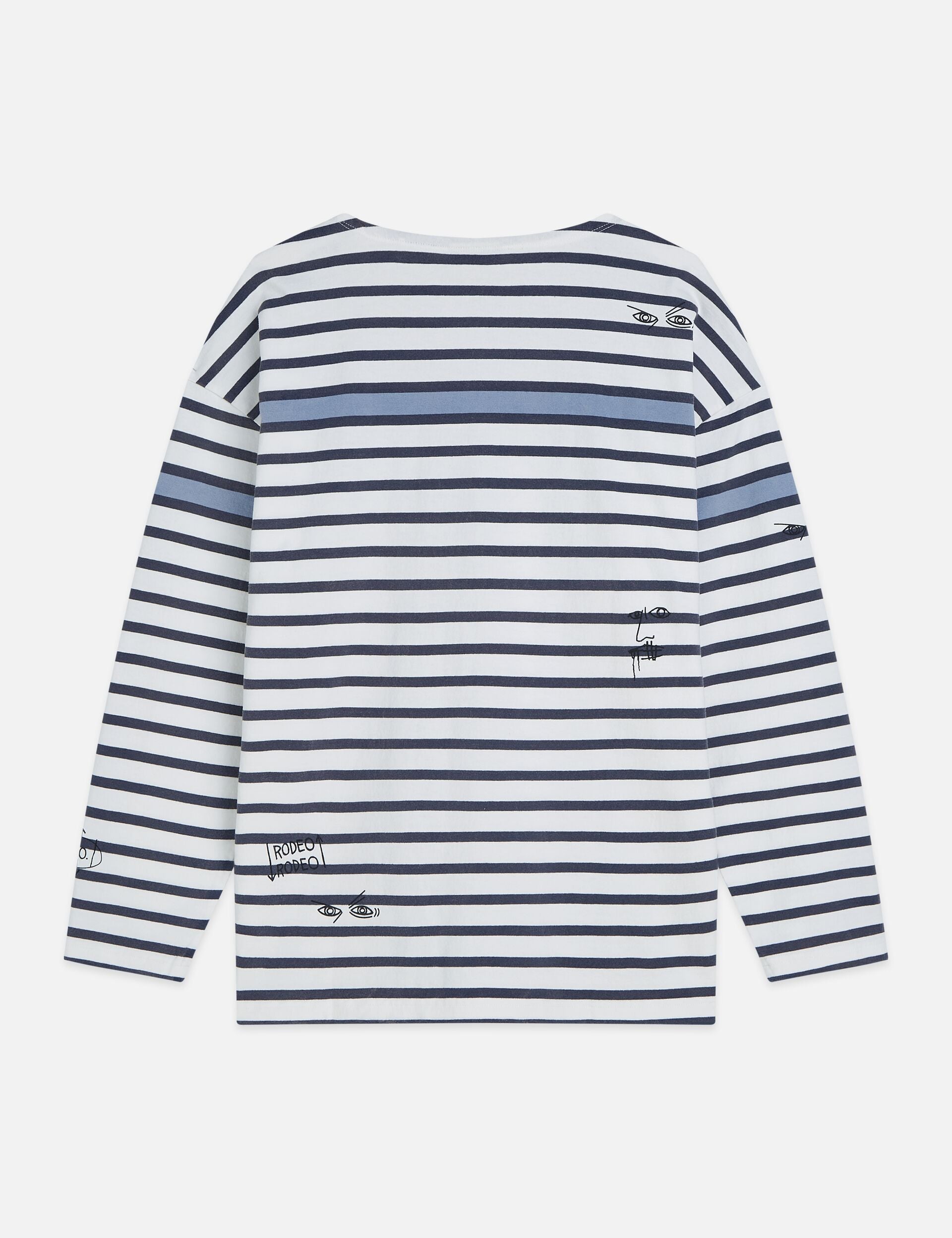 White Smoke טי שירט ארוכה לגברים Scotch & Soda x Basquiat SCOTCH & SODA