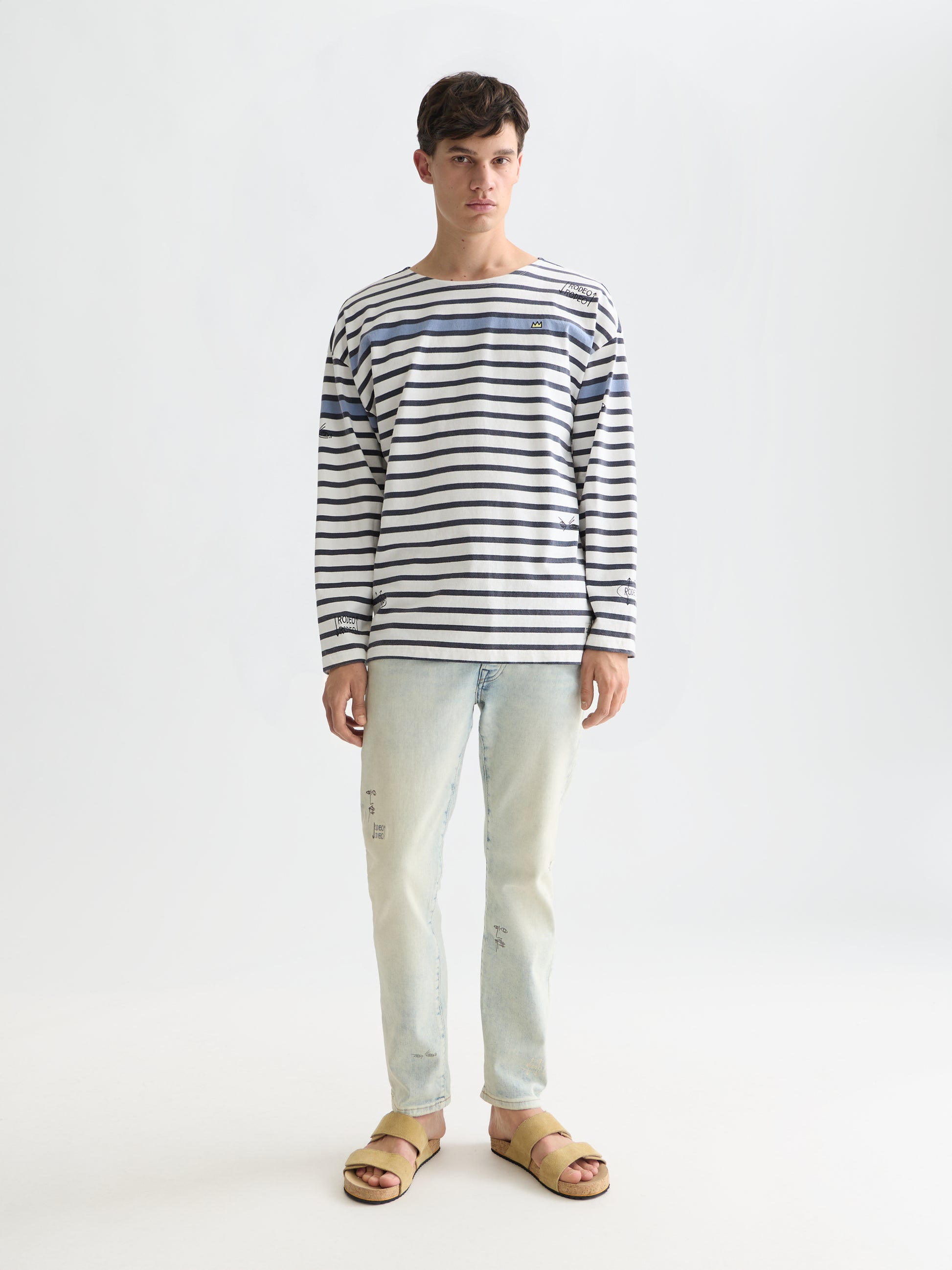 Lavender טי שירט ארוכה לגברים Scotch & Soda x Basquiat SCOTCH & SODA