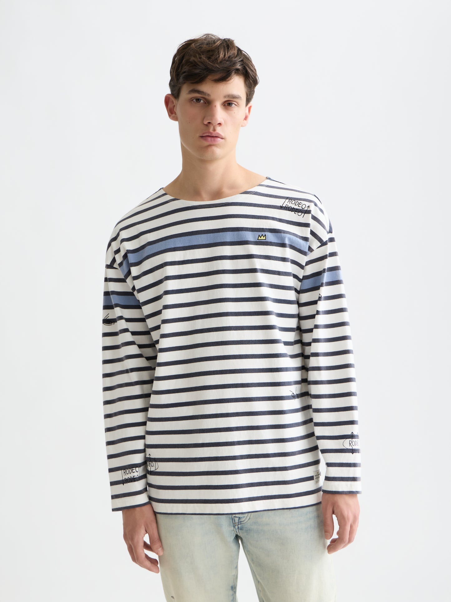Dark Gray טי שירט ארוכה לגברים Scotch & Soda x Basquiat SCOTCH & SODA