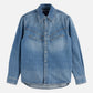 Slate Gray חולצת ג'ינס מכופתרת ארוכה לגברים Details SCOTCH & SODA