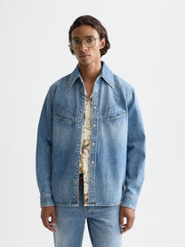 Lavender חולצת ג'ינס מכופתרת ארוכה לגברים Details SCOTCH & SODA