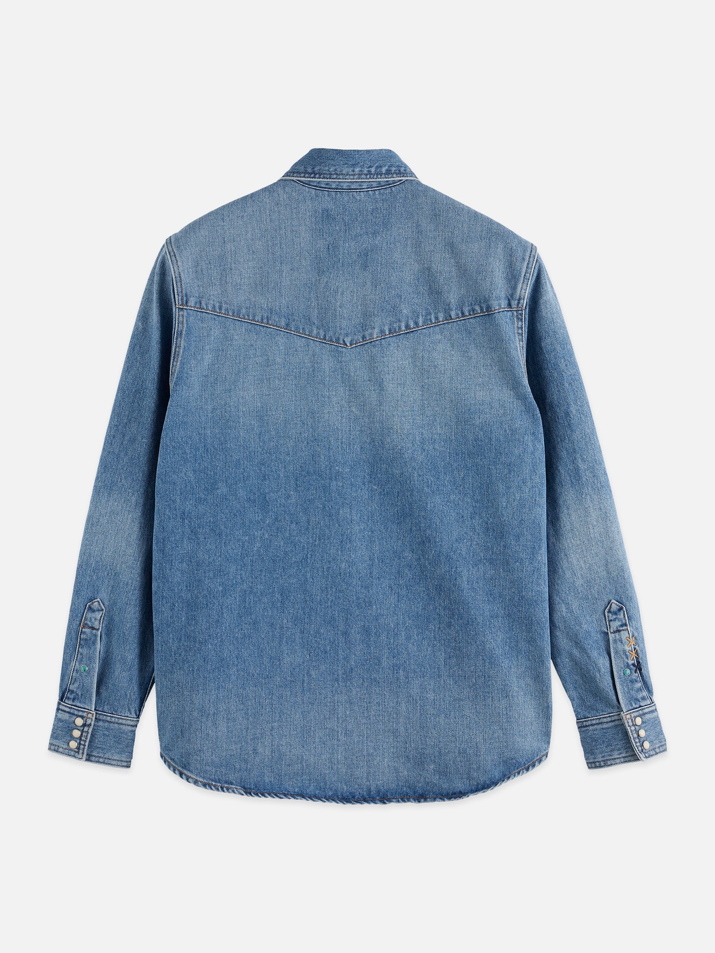 Slate Gray חולצת ג'ינס מכופתרת ארוכה לגברים Details SCOTCH & SODA