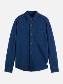 Dark Slate Gray חולצה מכופתרת ארוכה לגברים Washed Indigo SCOTCH & SODA