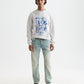 White Smoke WASHED DENIM GRAPHIC SWEAT סווטשירט SCOTCH & SODA