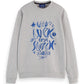 Gray WASHED DENIM GRAPHIC SWEAT סווטשירט SCOTCH & SODA