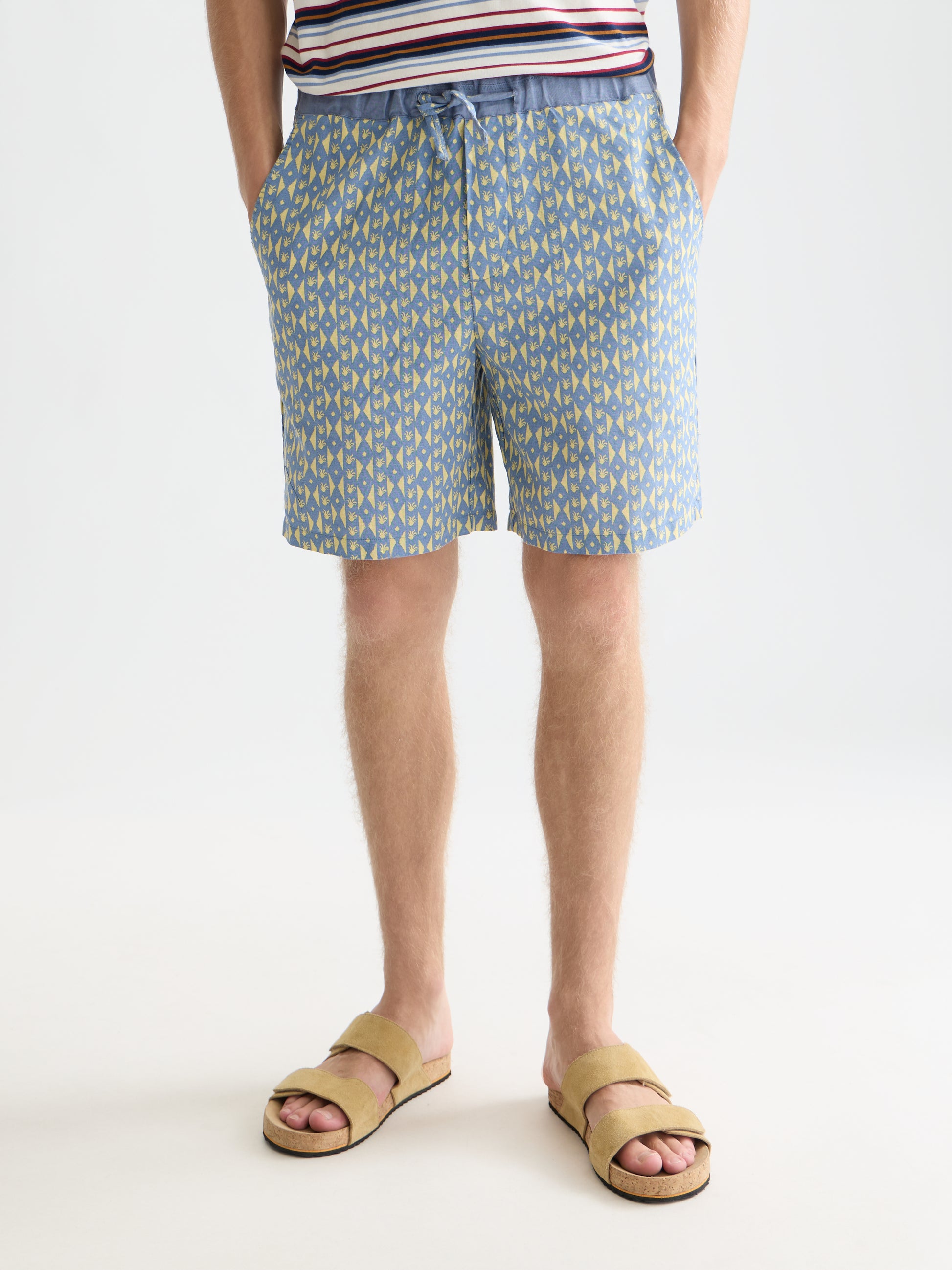 Lavender מכנסיים קצרים לגברים Fave Printed Linen SCOTCH & SODA