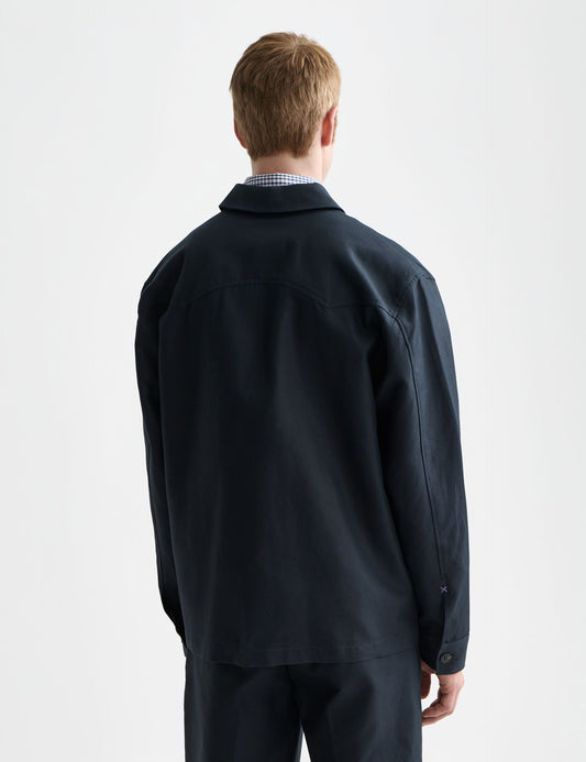 Black COTTON-BLEND TWILL RELAXED-FIT OVERSHIRT ג'קט SCOTCH & SODA