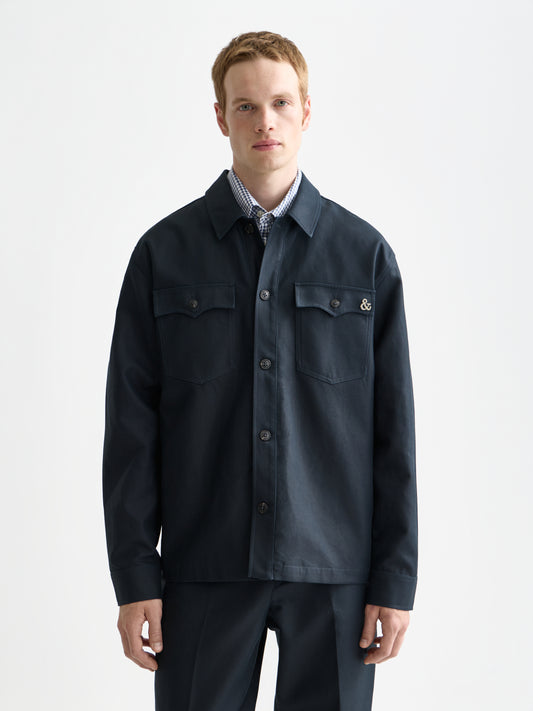 White Smoke COTTON-BLEND TWILL RELAXED-FIT OVERSHIRT ג'קט SCOTCH & SODA