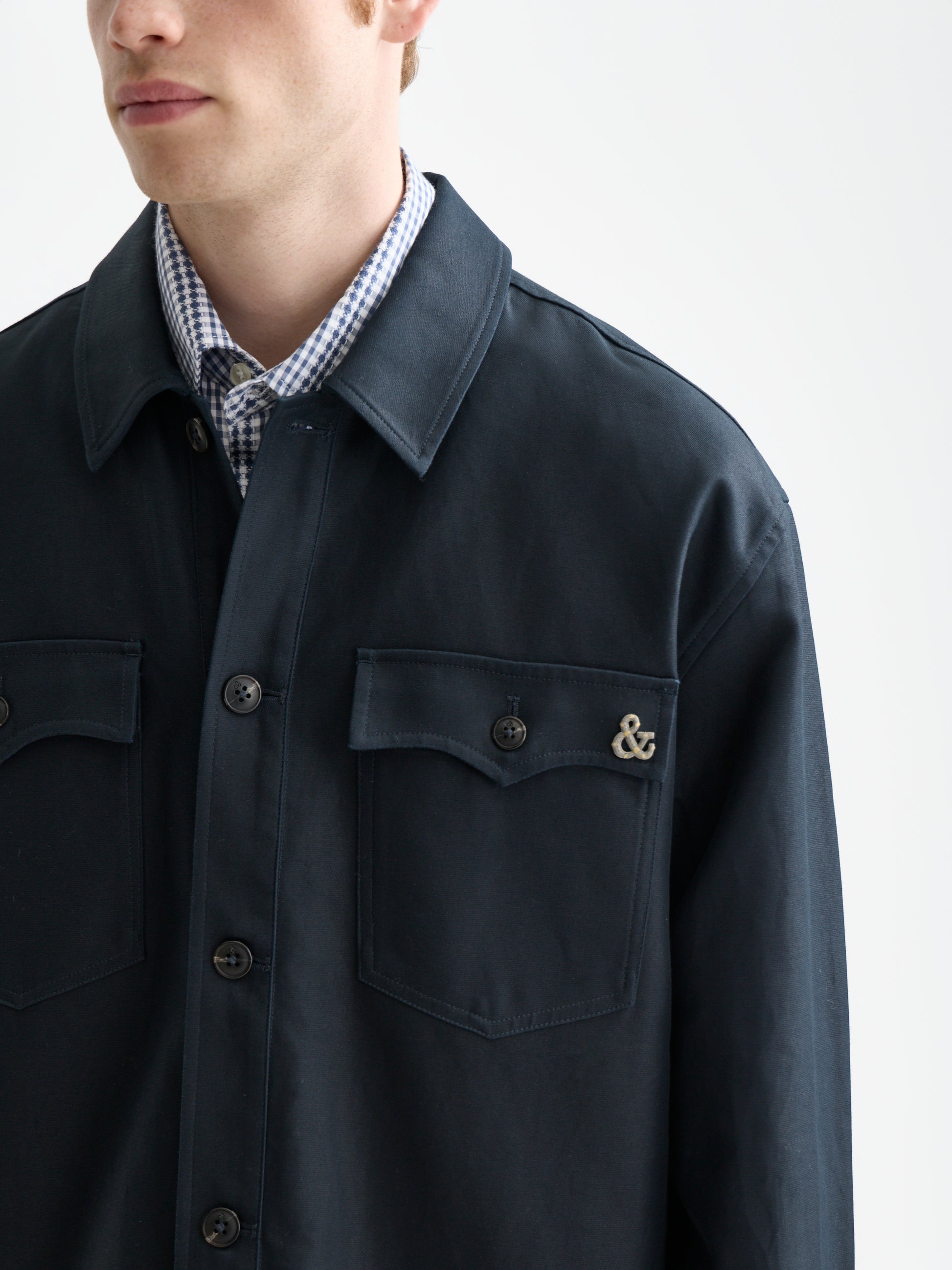 Black COTTON-BLEND TWILL RELAXED-FIT OVERSHIRT ג'קט SCOTCH & SODA