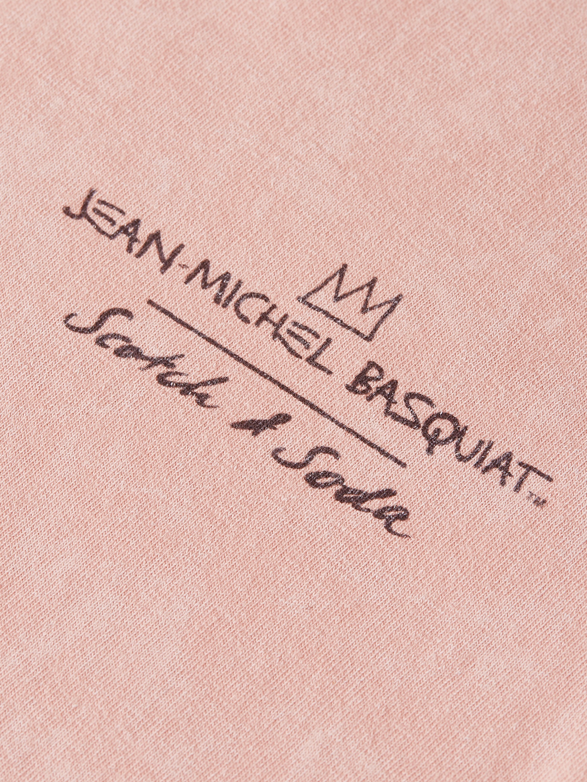 Light Pink טי שירט Basquiat לגברים עם הדפס קדמי ואחורי SCOTCH & SODA