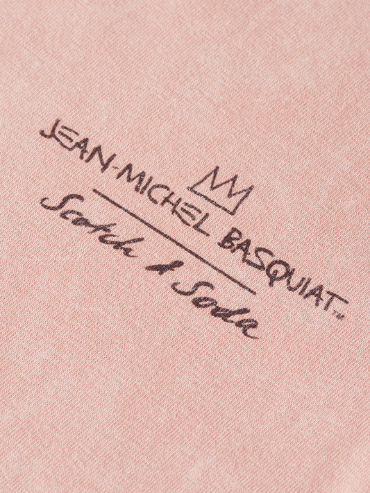 Light Pink טי שירט Basquiat לגברים עם הדפס קדמי ואחורי SCOTCH & SODA