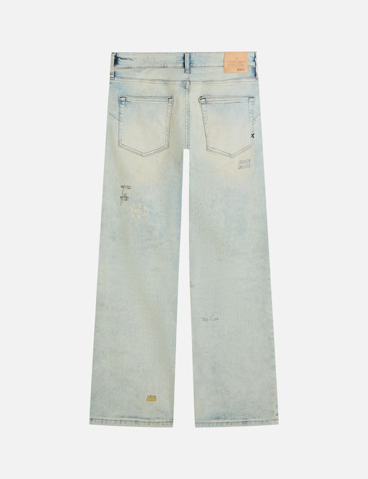 Gray ג׳ינס ישר לגברים Scotch & Soda x Basquiat - The Zee SCOTCH & SODA