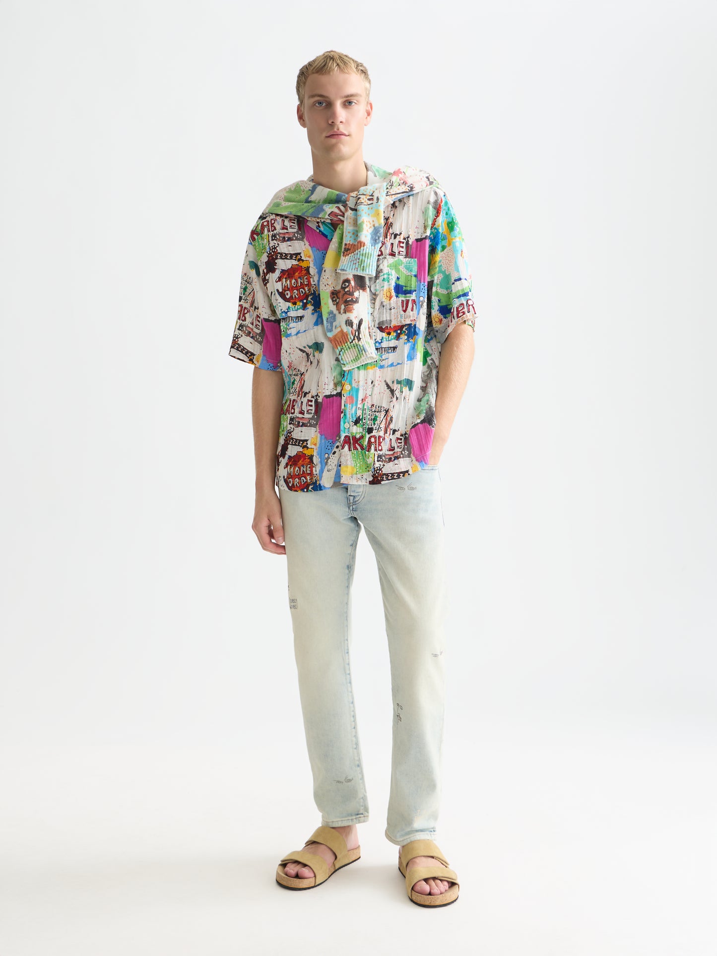White Smoke ג׳ינס ישר לגברים Scotch & Soda x Basquiat - The Zee SCOTCH & SODA