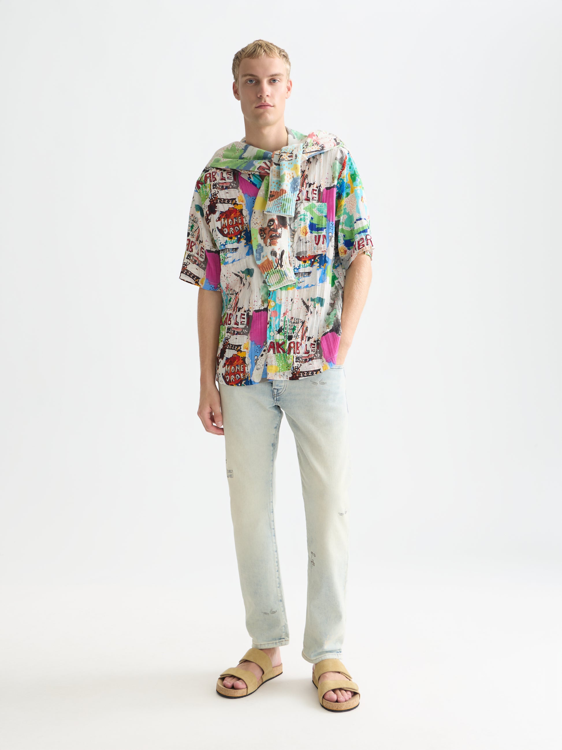 White Smoke ג׳ינס ישר לגברים Scotch & Soda x Basquiat - The Zee SCOTCH & SODA