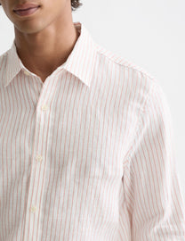 Lavender חולצה מכופתרת ארוכה לגברים Striped Linen SCOTCH & SODA