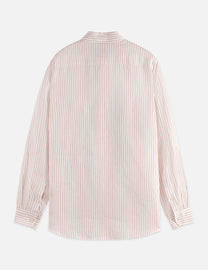 Light Gray חולצה מכופתרת ארוכה לגברים Striped Linen SCOTCH & SODA