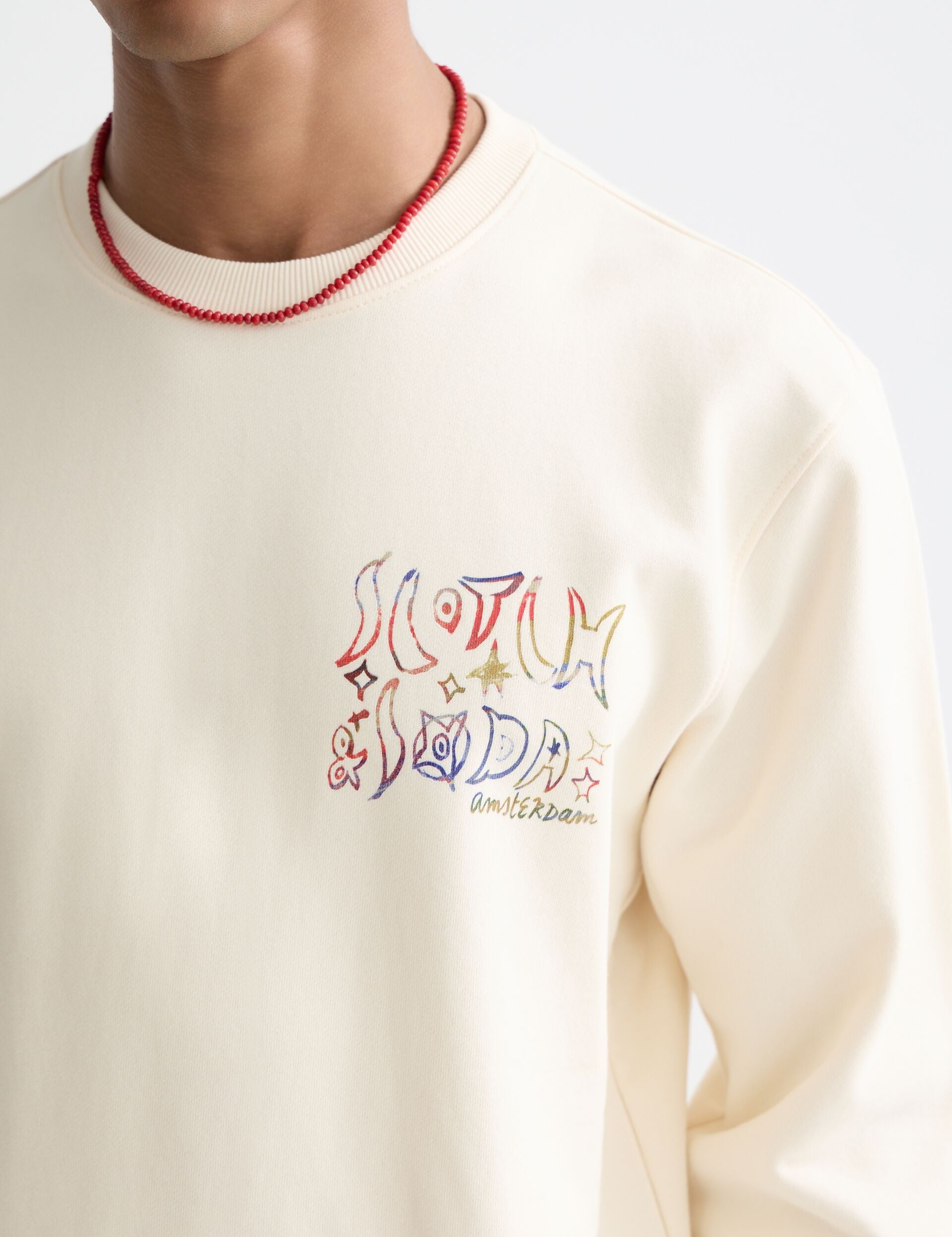 Light Gray סווטשירט לגברים Artwork SCOTCH & SODA