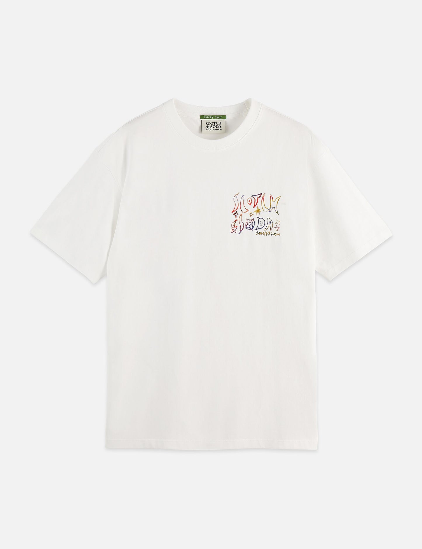 Lavender FRONT AND BACK ARTWORK RELAXED-FIT T-SHIRT טי שירט קצרה SCOTCH & SODA