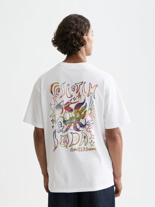 Lavender FRONT AND BACK ARTWORK RELAXED-FIT T-SHIRT טי שירט קצרה SCOTCH & SODA