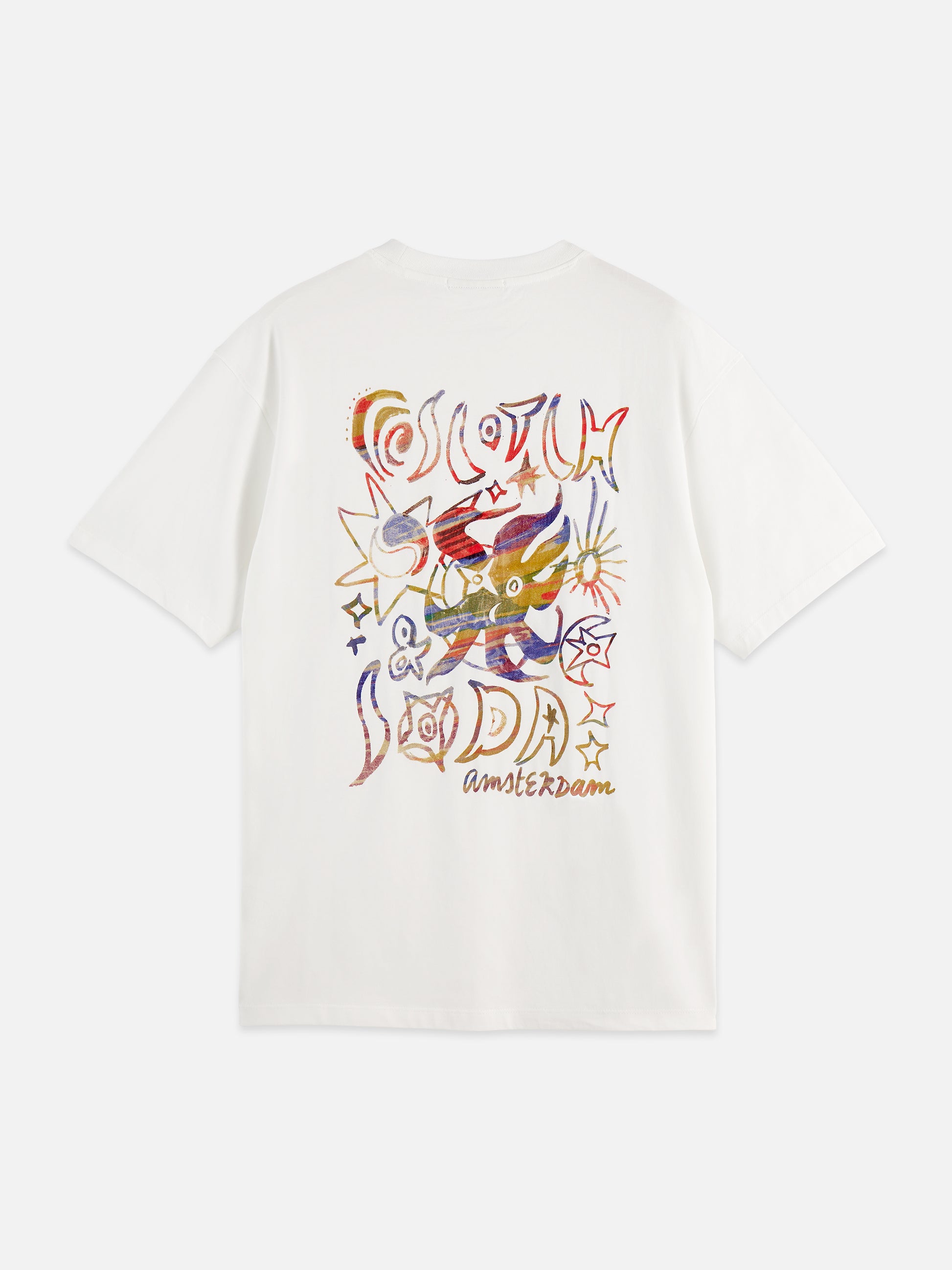 Lavender FRONT AND BACK ARTWORK RELAXED-FIT T-SHIRT טי שירט קצרה SCOTCH & SODA