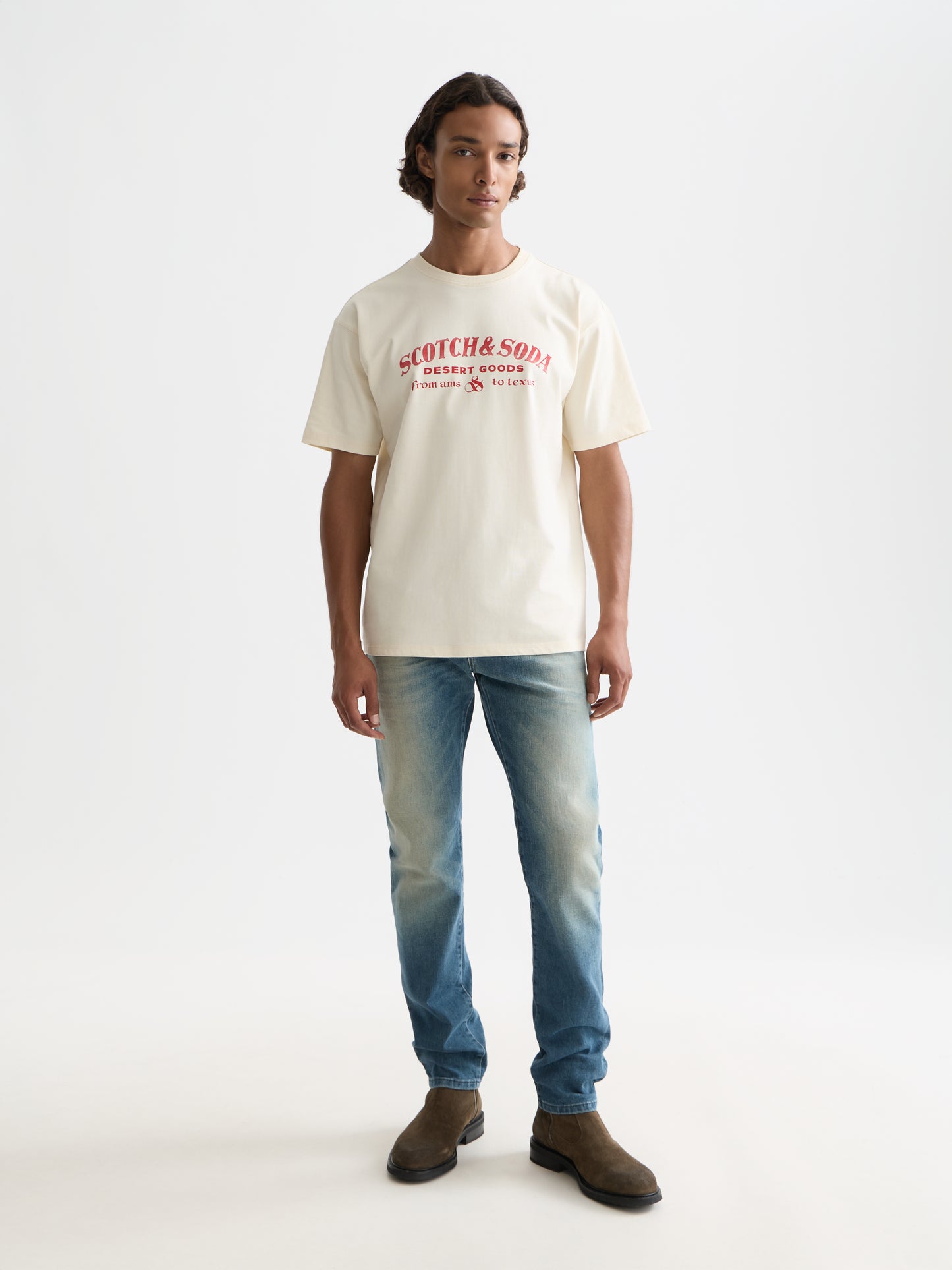 White Smoke טי שירט לגברים Front Artwork SCOTCH & SODA