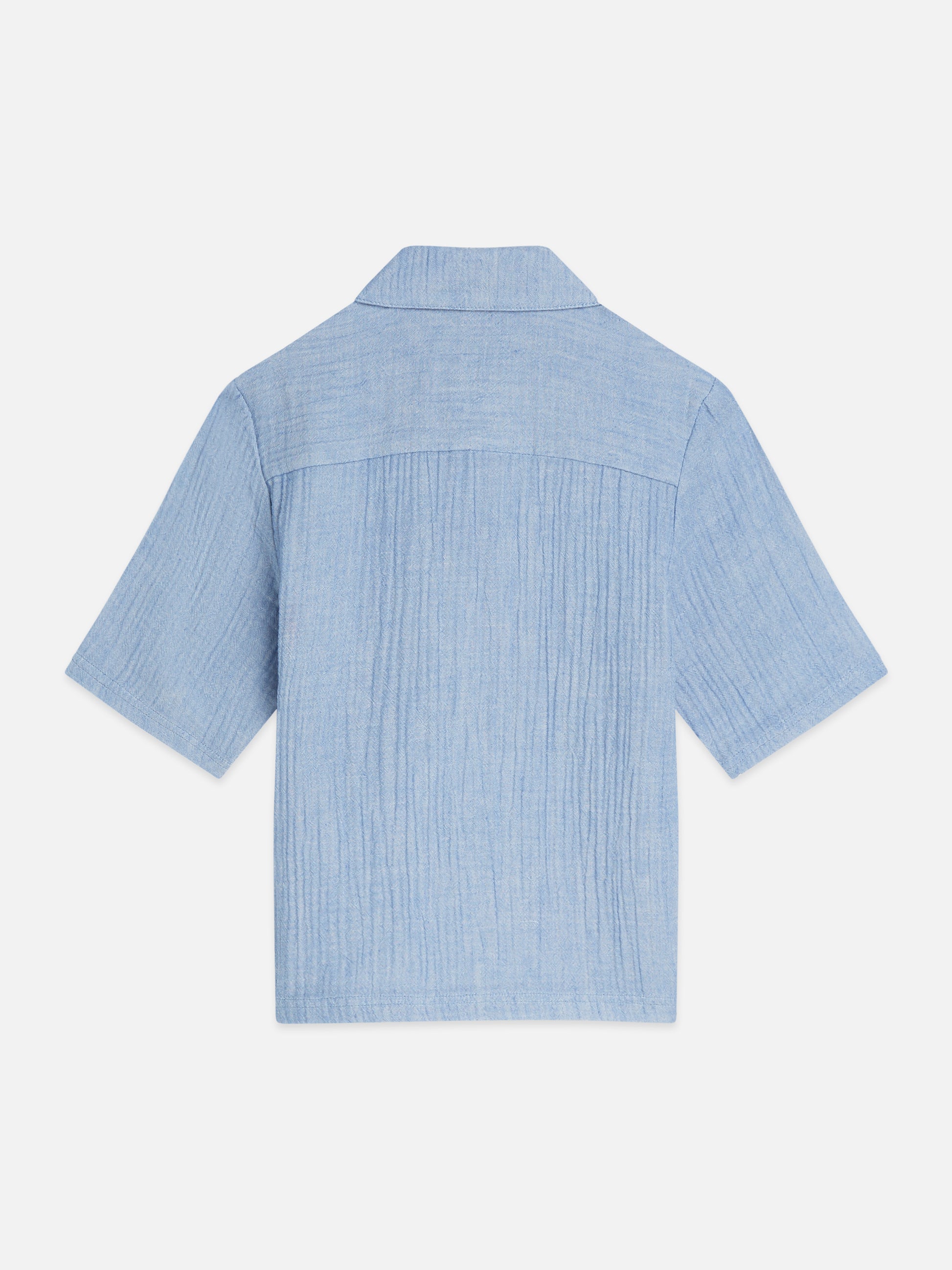 Light Steel Blue חולצה מכופתרת קצרה לילדים Cotton Chambray SCOTCH & SODA