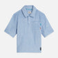 Light Steel Blue חולצה מכופתרת קצרה לילדים Cotton Chambray SCOTCH & SODA