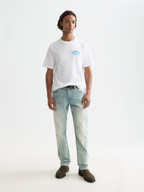 White Smoke טי שירט לגברים עם הדפס קדמי ואחורי Basquiat SCOTCH & SODA