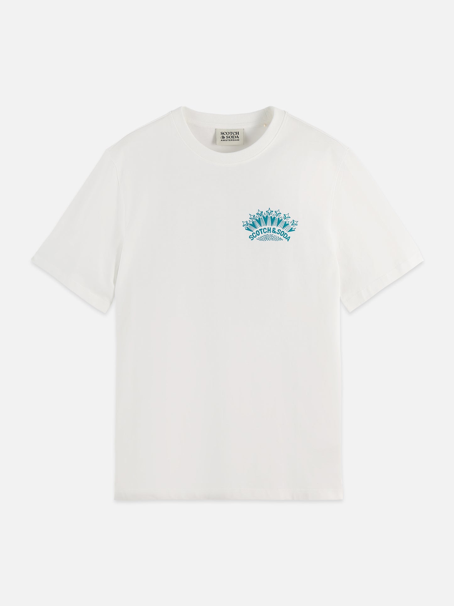 Lavender טי שירט לגברים עם הדפס קדמי ואחורי Basquiat SCOTCH & SODA