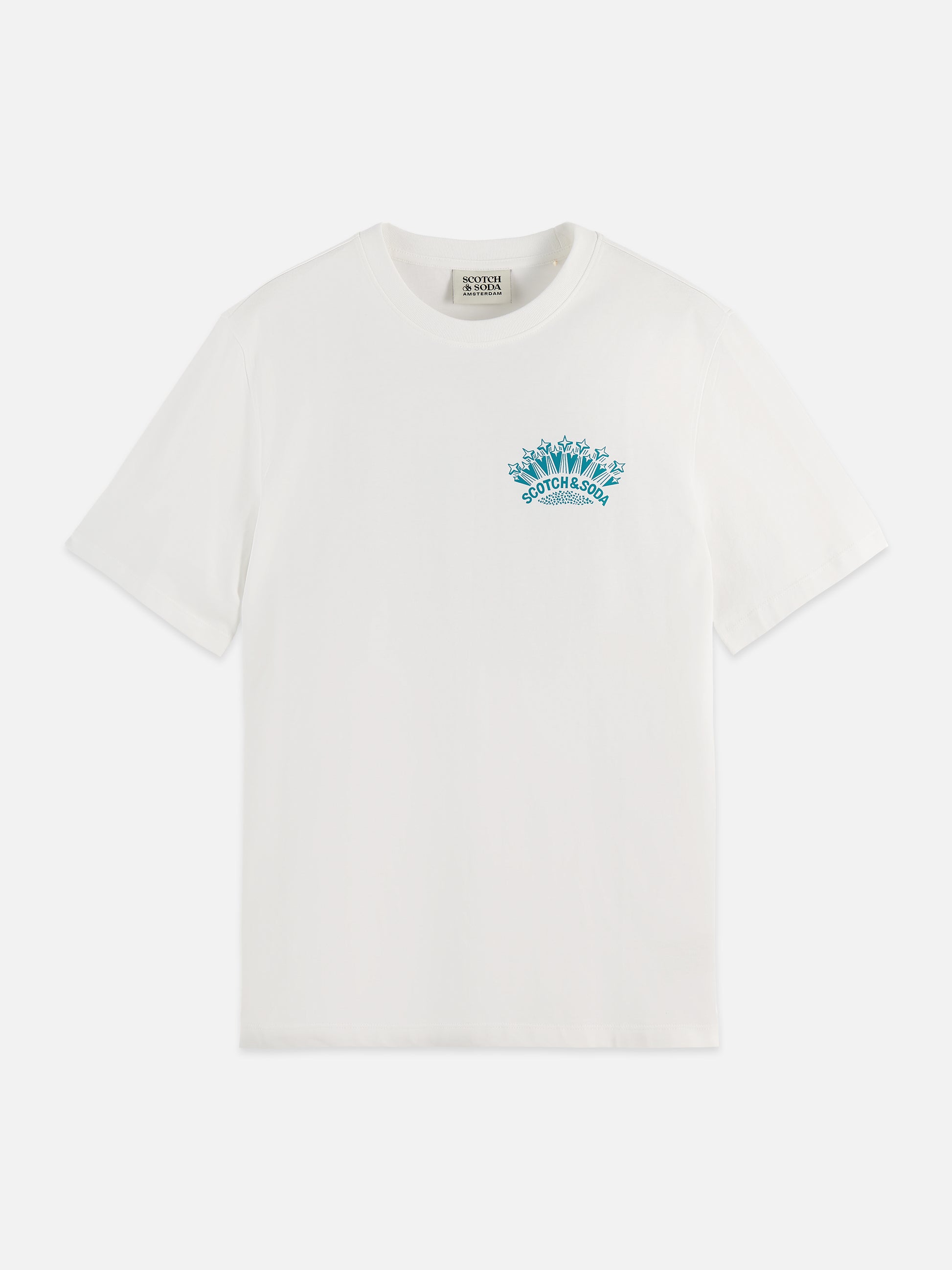 Lavender טי שירט לגברים עם הדפס קדמי ואחורי Basquiat SCOTCH & SODA
