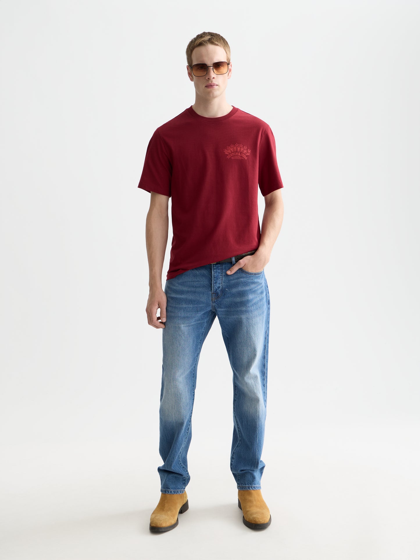 Alice Blue טי שירט קצרה לגברים Front And Back Artwork SCOTCH & SODA