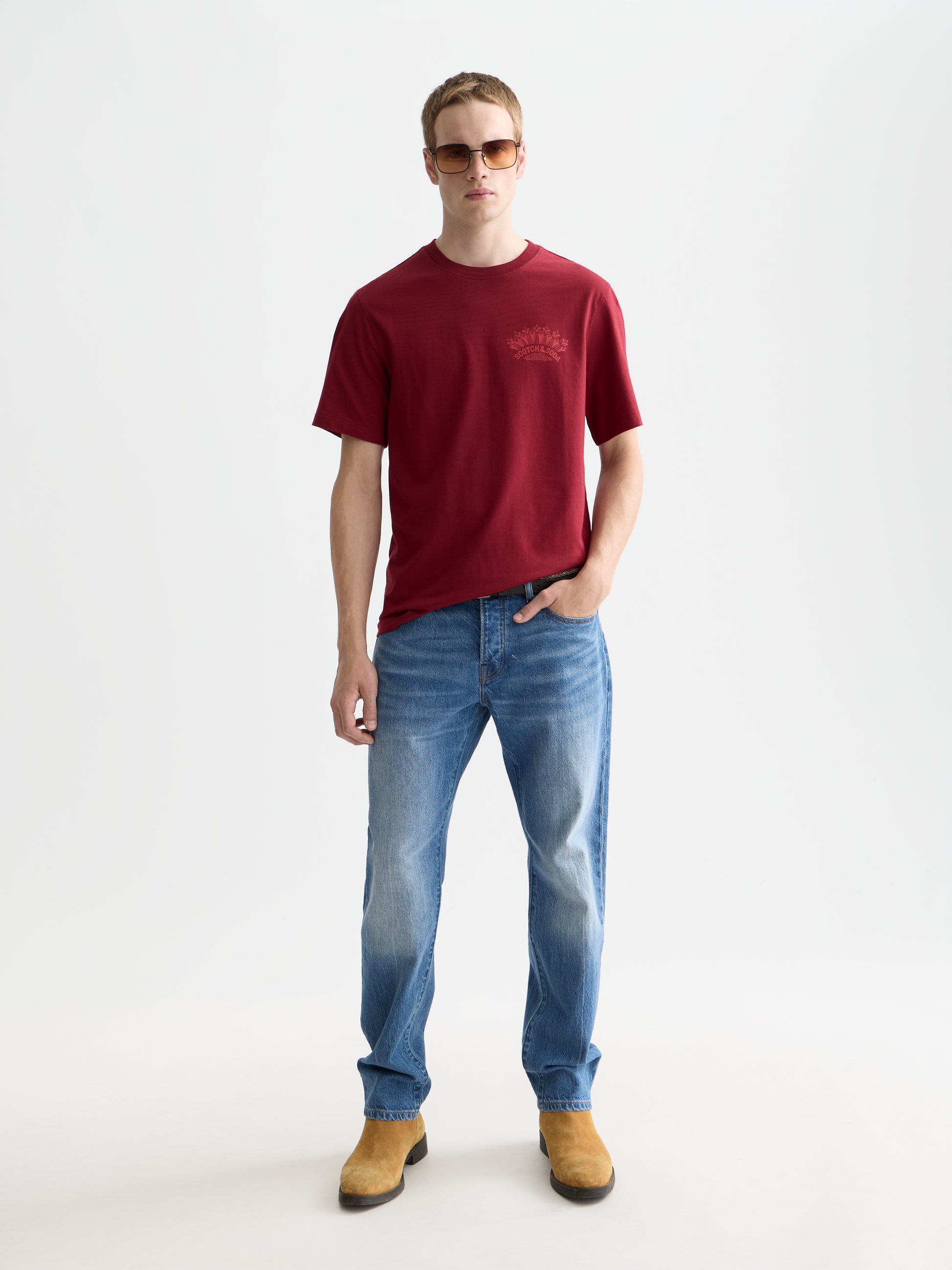 Alice Blue טי שירט קצרה לגברים Front And Back Artwork SCOTCH & SODA