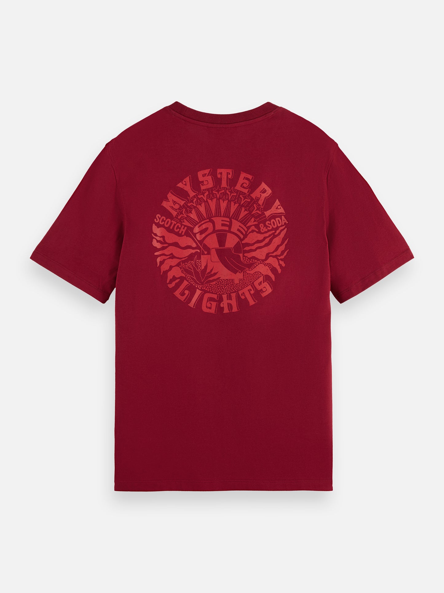 Dark Red טי שירט קצרה לגברים Front And Back Artwork SCOTCH & SODA