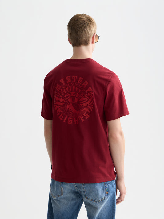 Dark Red טי שירט קצרה לגברים Front And Back Artwork SCOTCH & SODA