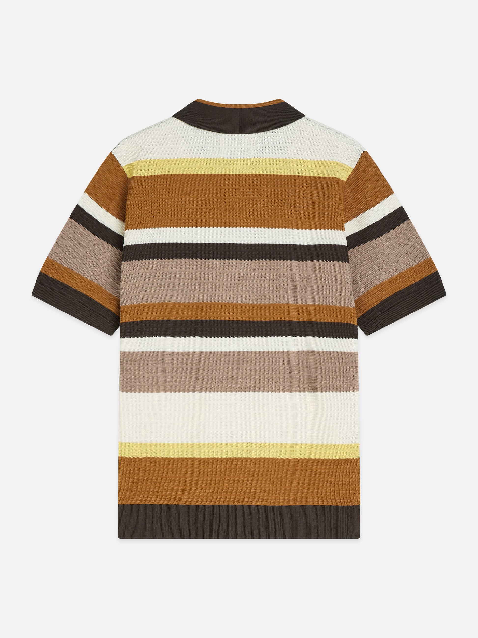 White Smoke פולו סריג פסים לגברים Structured Striped Knitted Polo SCOTCH & SODA