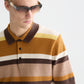 Lavender פולו סריג פסים לגברים Structured Striped Knitted Polo SCOTCH & SODA
