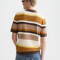 Lavender פולו סריג פסים לגברים Structured Striped Knitted Polo SCOTCH & SODA