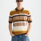 White Smoke פולו סריג פסים לגברים Structured Striped Knitted Polo SCOTCH & SODA