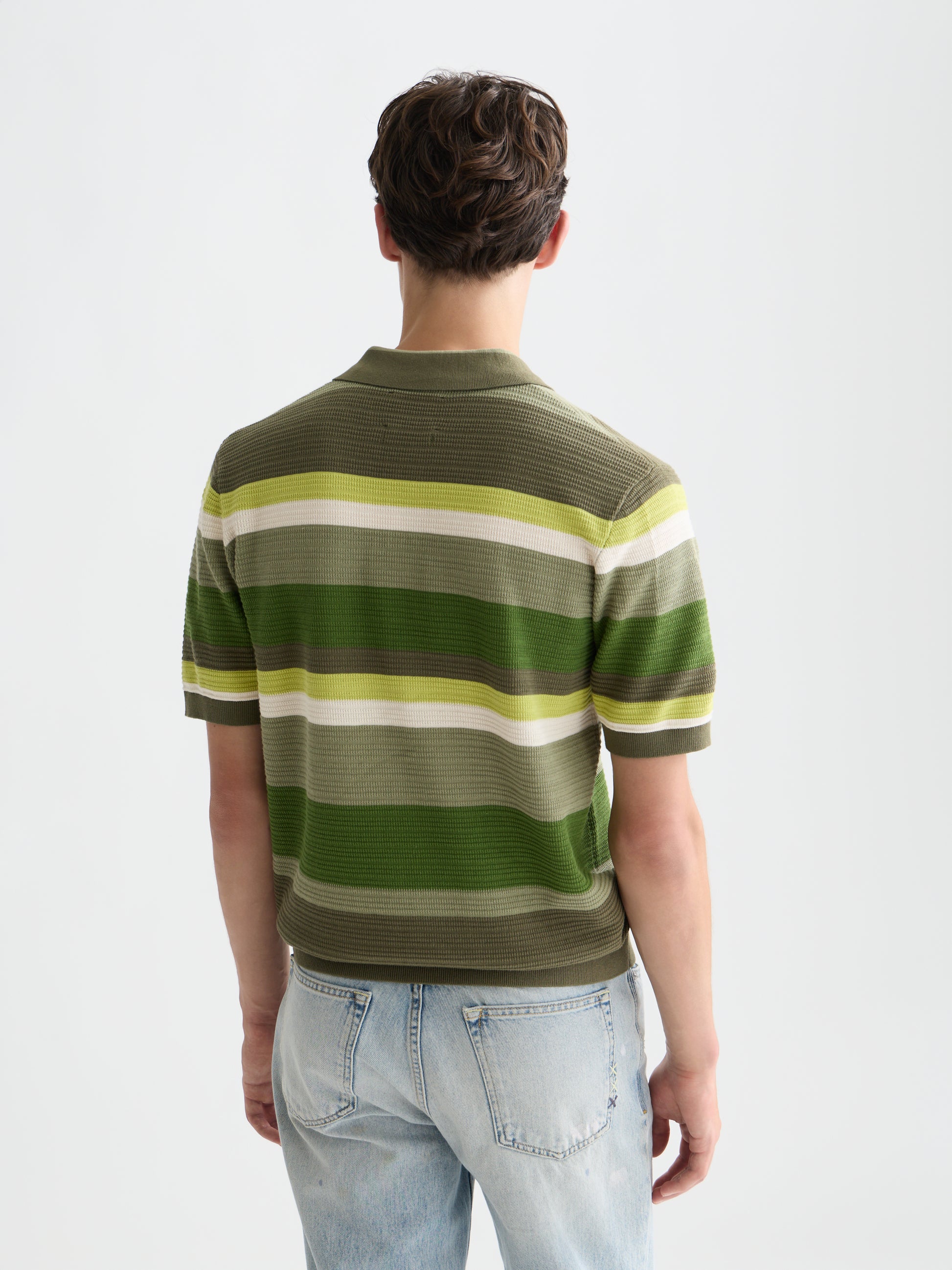 Lavender פולו סרוג לגברים עם טקסטורת פסים SCOTCH & SODA