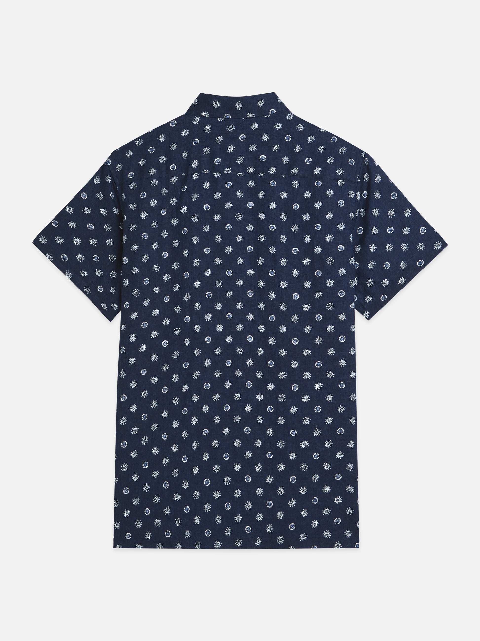 White Smoke חולצה מכופתרת קצרה לגברים Printed Linen SCOTCH & SODA