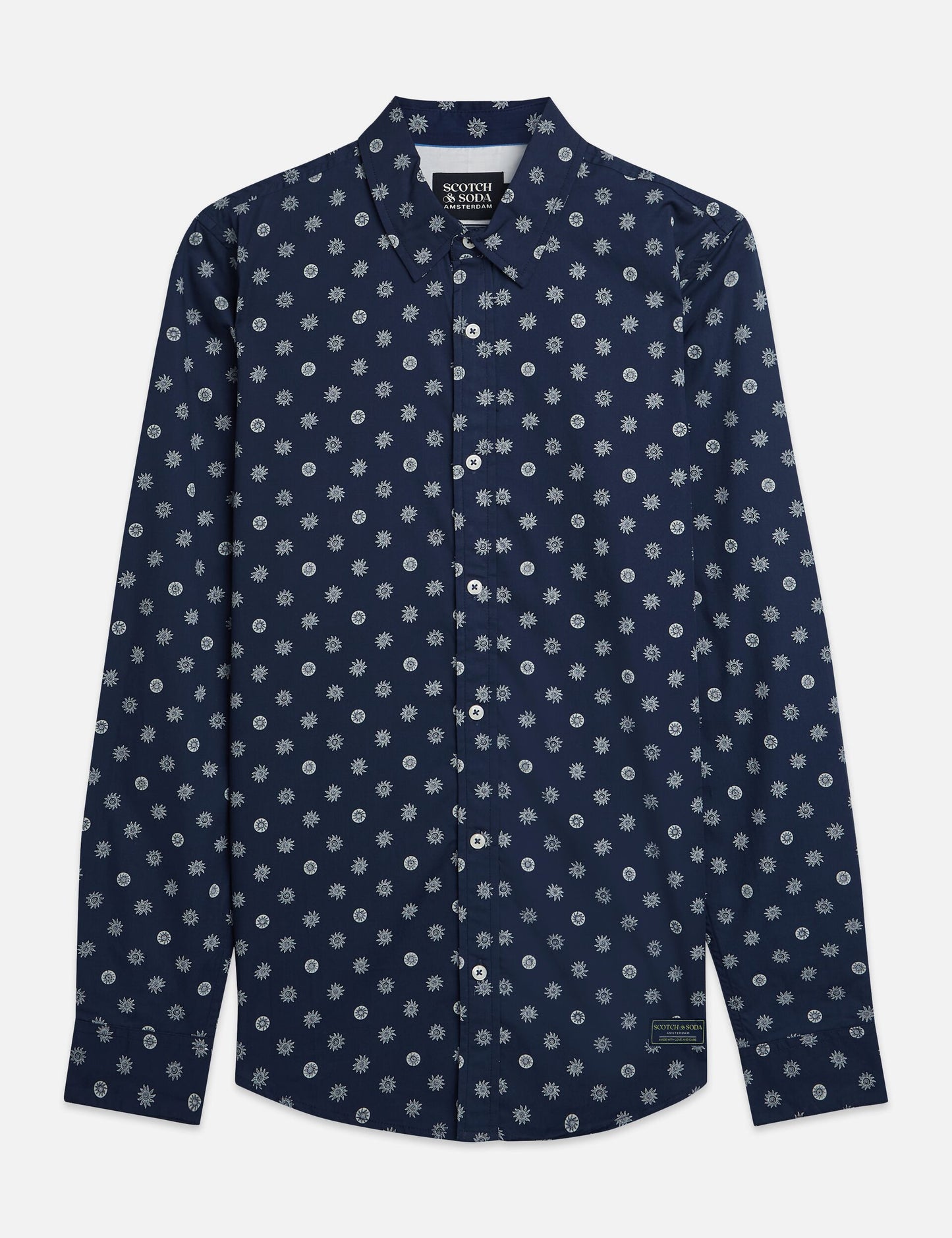 Dark Slate Gray חולצת מכופתרת ארוכה לגברים בגזרת Poplin SCOTCH & SODA