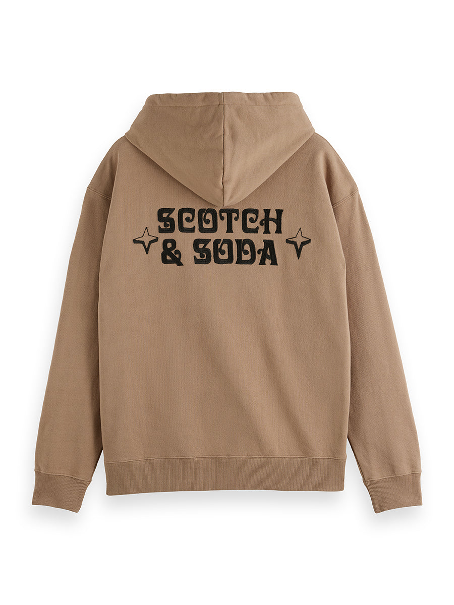 White Smoke FRONT AND BACK ARTWORK RELAXED-FIT ARTWORK קפוצ'ון SCOTCH & SODA