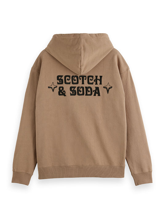 White Smoke FRONT AND BACK ARTWORK RELAXED-FIT ARTWORK קפוצ'ון SCOTCH & SODA